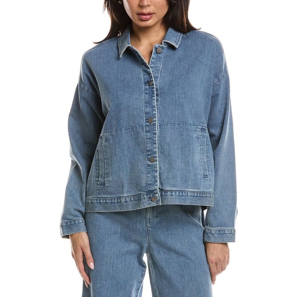 Eileen Fisher Womens Classic Collar Jacket, Blue